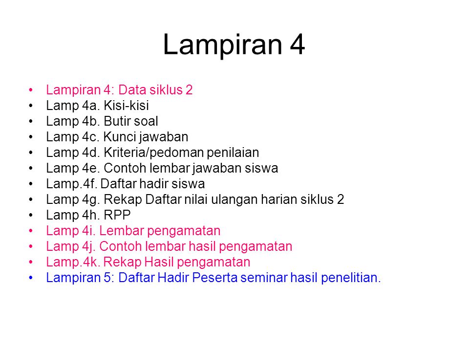 Contoh Lampiran Proposal Penelitian